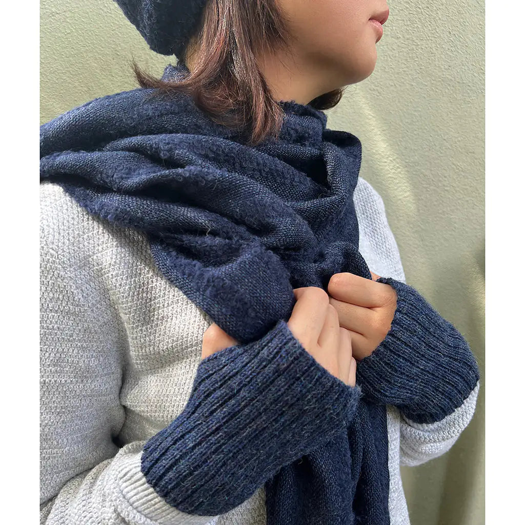 Navy Minimalist Alpaca Gloves