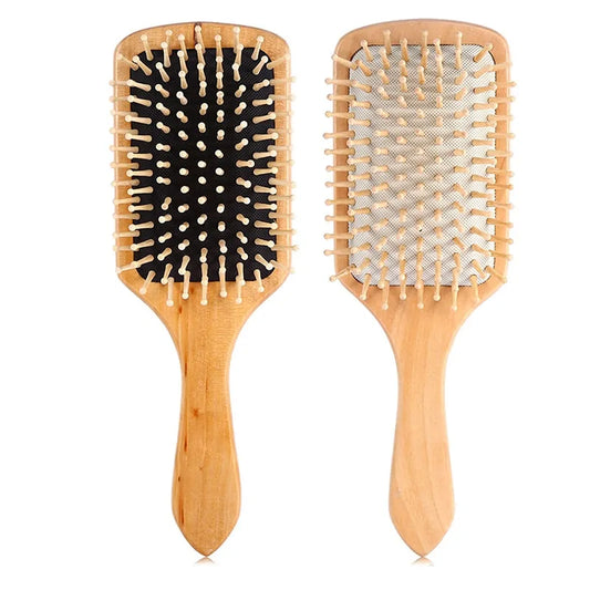 Antistatic Natural Wooden Massage Hairbrush Comb