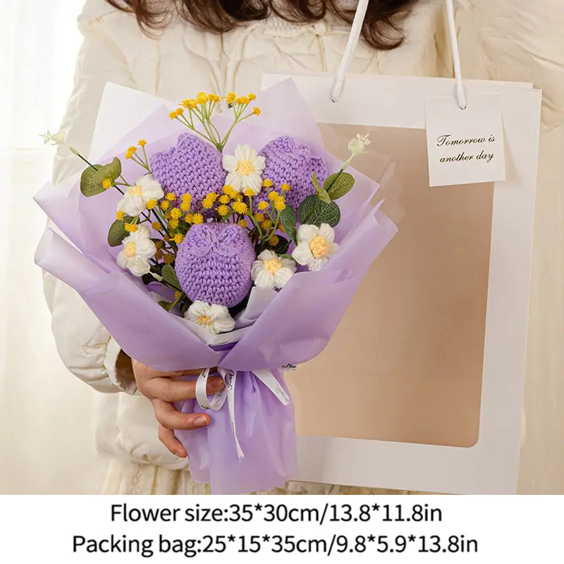 Eternal Knitted Flower Bouquet Decor