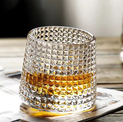 Nordic Rotating Crystal Whiskey Glass