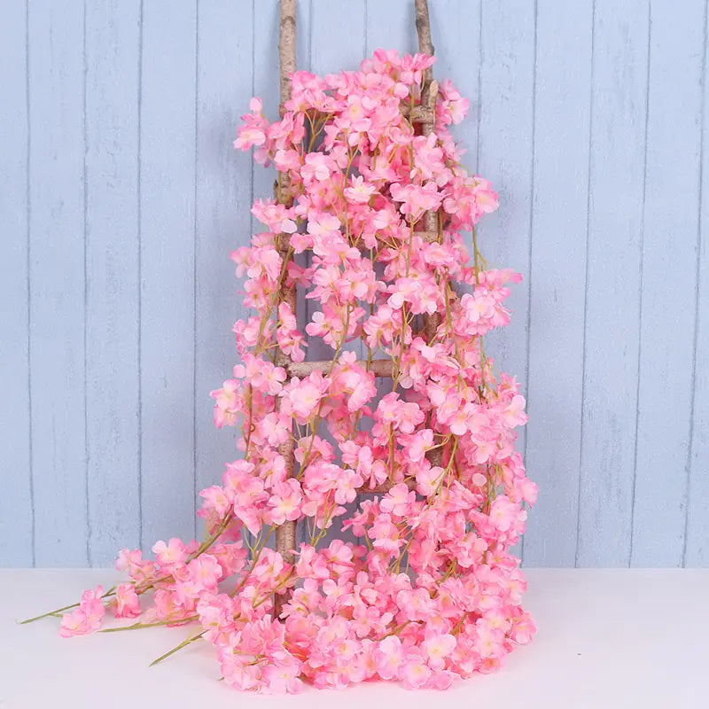 Artificial Cherry Blossom Rose Vine Wall