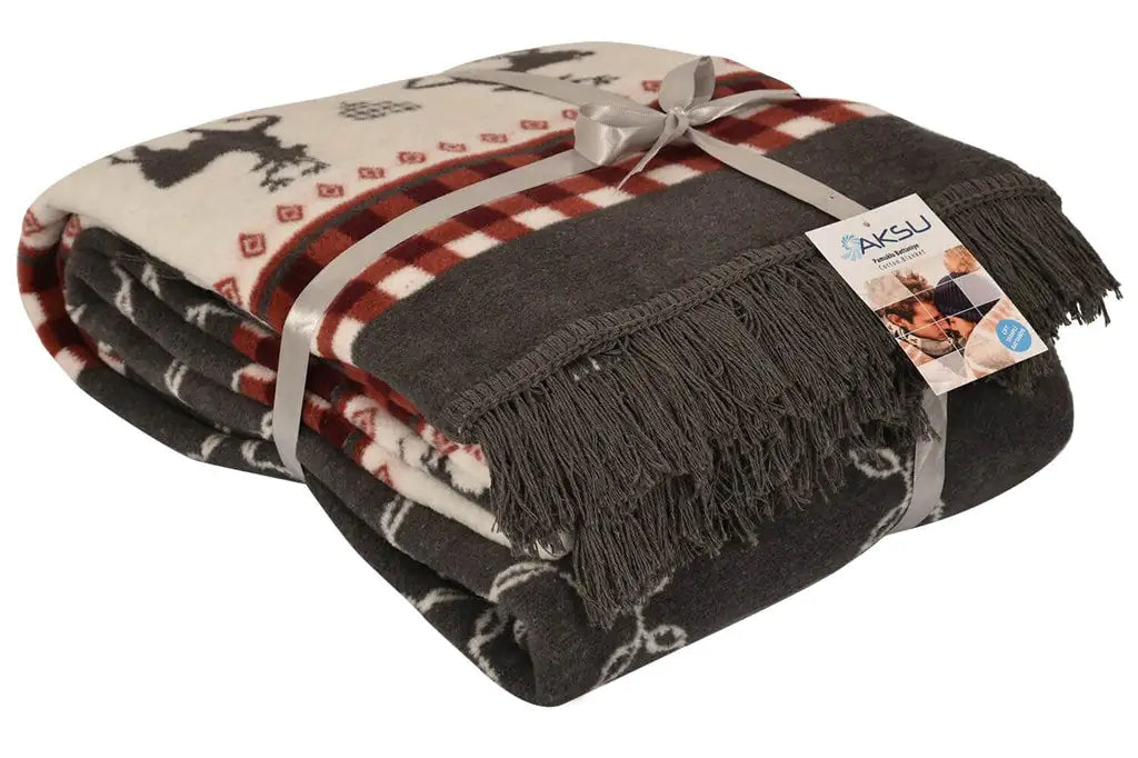 Aksu Double Cotton Blanket 180x220 Deer