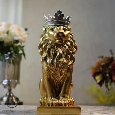 Abstract Crown Lion Sculpture