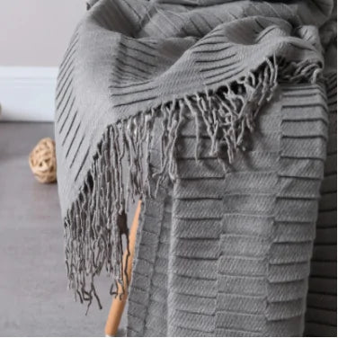 Plain Knitted Wool Blanket