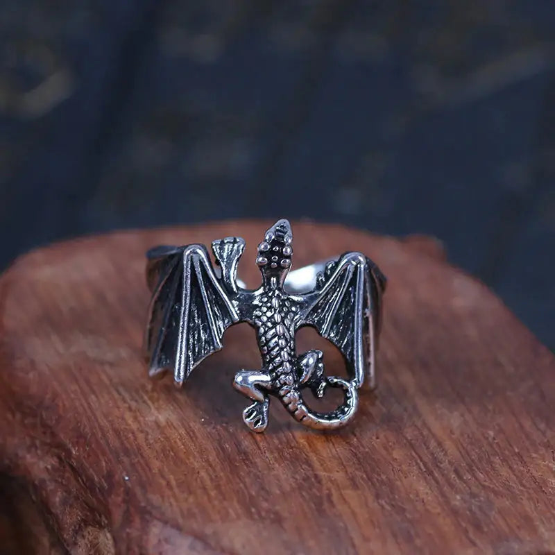 Vintage Dragon and Bat Rings