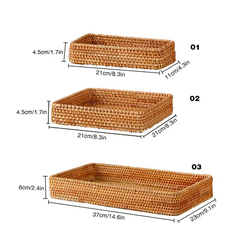 Rattan Wicker Woven Storage Fruit Basket