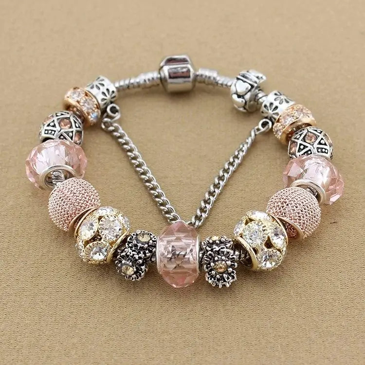 Topaz Crystal Gemstone Charm Bracelet