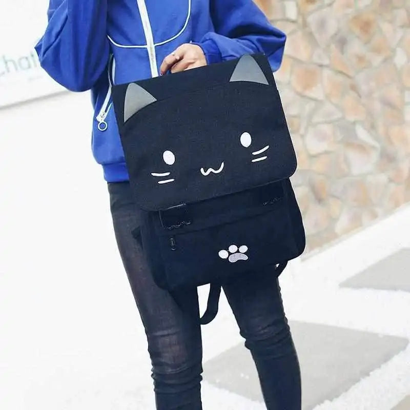 Kitty Cat Canvas Backpack