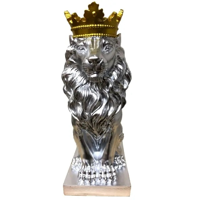 Abstract Crown Lion Sculpture