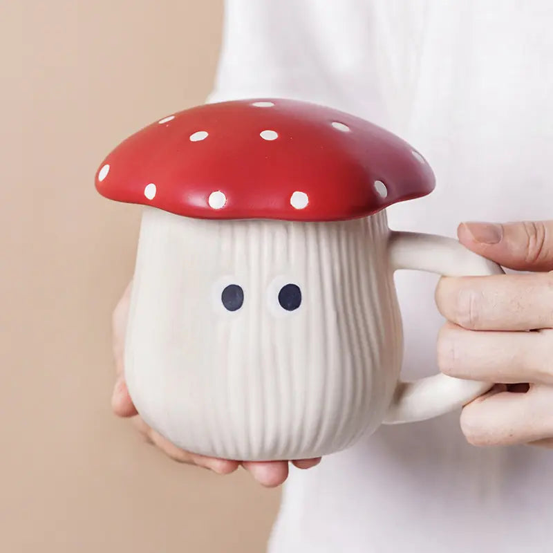 Nordic Style High Color Ceramic Red Mushroom Tableware Cup