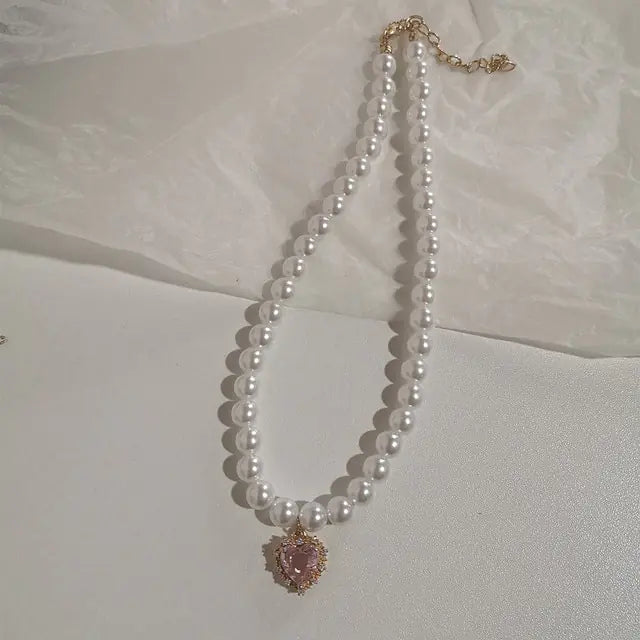 Kpop Vintage Love Heart Pendant Choker