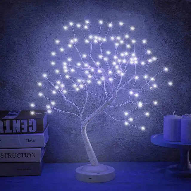 LED Birch Tabletop Bonsai Tree Night Light