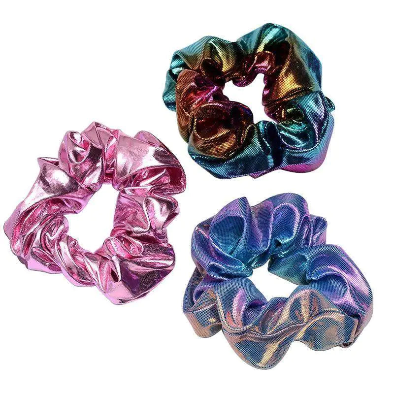 Bright Metallic Hair Scrunchies