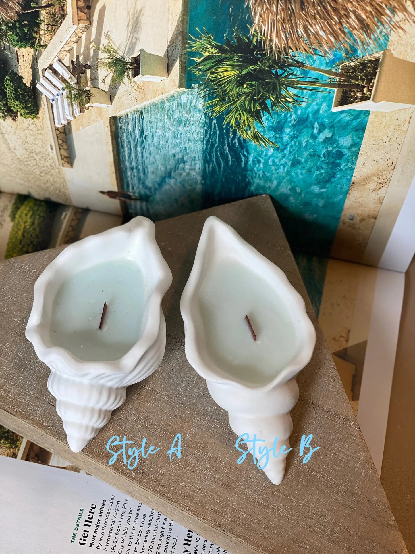 Ocean’s Whisper Scented Candle in Jesmonite Shell