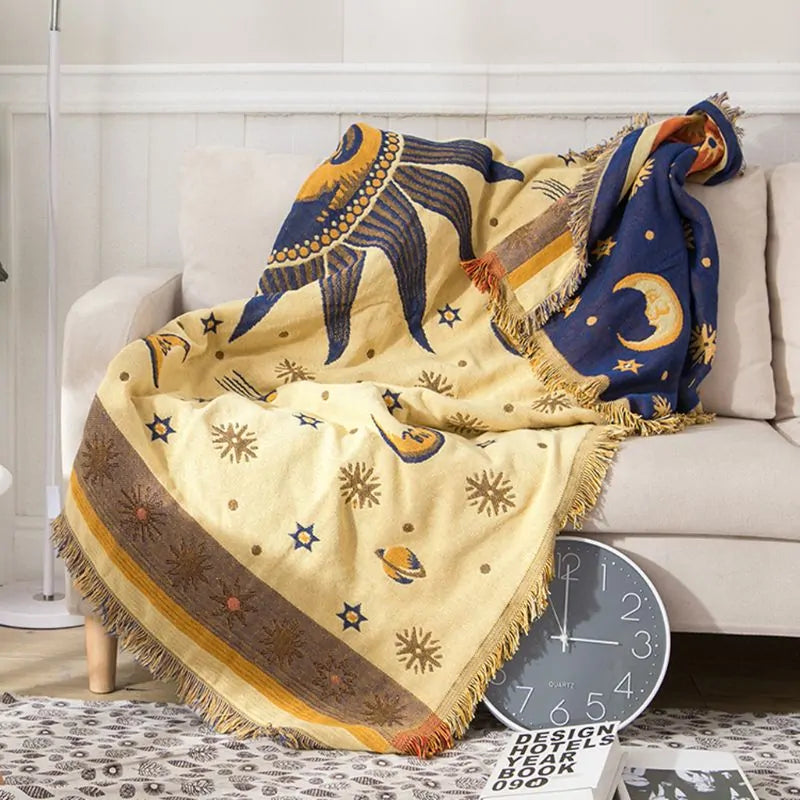 Sun Moon Stars Sofa Blanket