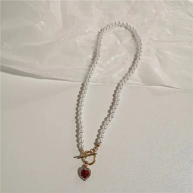 Kpop Vintage Love Heart Pendant Choker