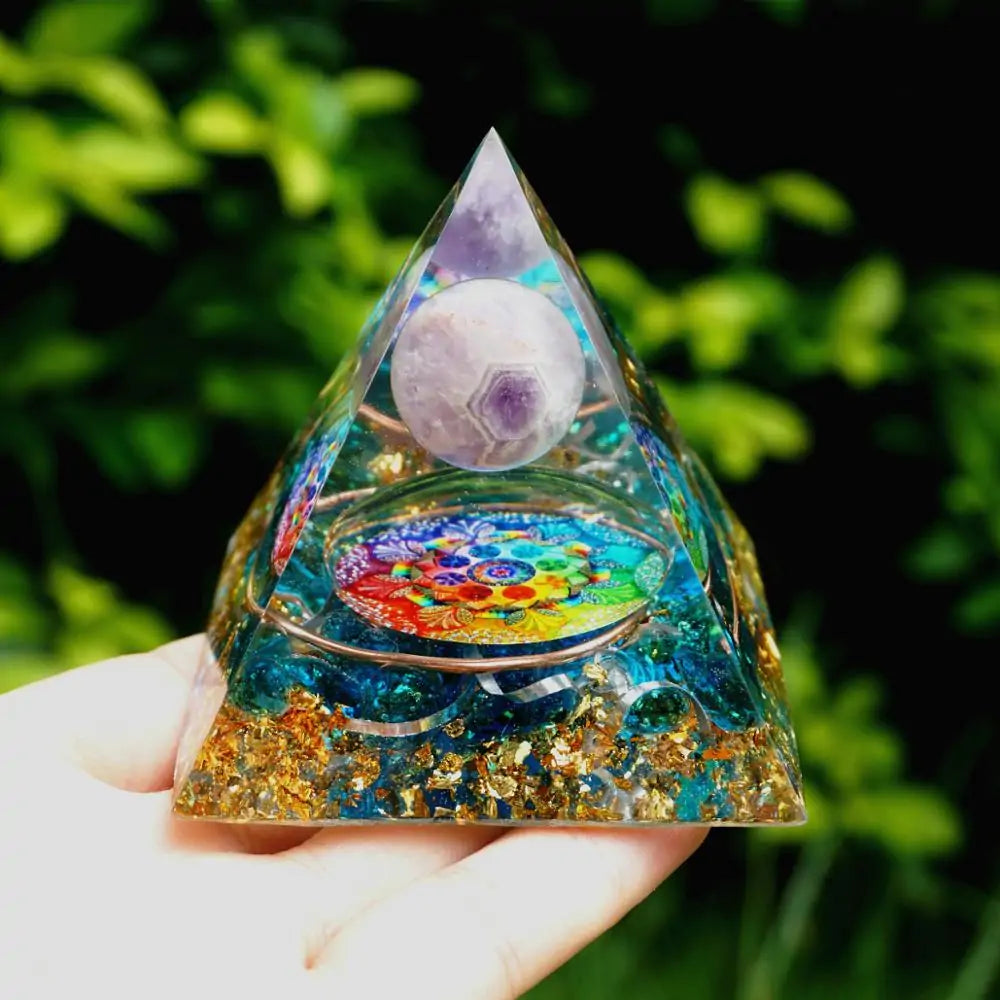 Amethyst Orgone Pyramid EMF Protection