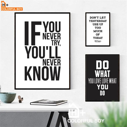 Motivational Inspiring Quotes Wall Art Canvas