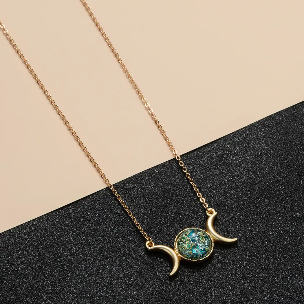 Triple Moon Goddess Necklace