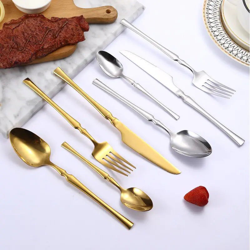 30-Piece Bright Gold Dinnerware Set