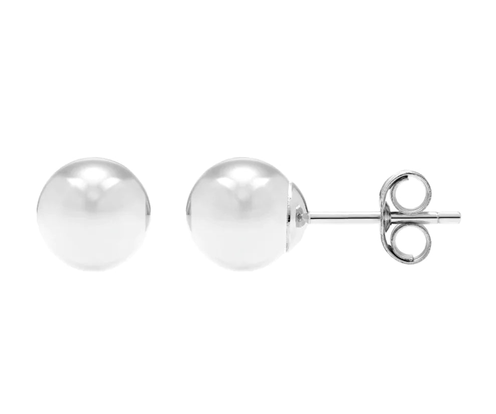 A&M 14K Hollow Women's Gold Classic Ball Stud Earrings