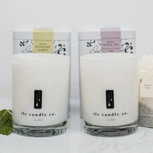 Spa Day, Rosemary and Mint and White Tea Luxury 2-Wick Soy Candle Gift Sets