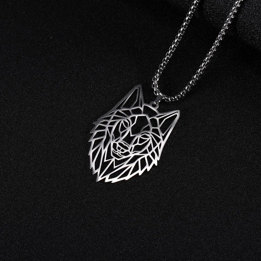 Hollow Cut Wolf Necklace Chain Choker