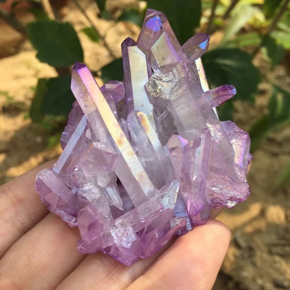 Purple Flame Aura Quartz Crystal