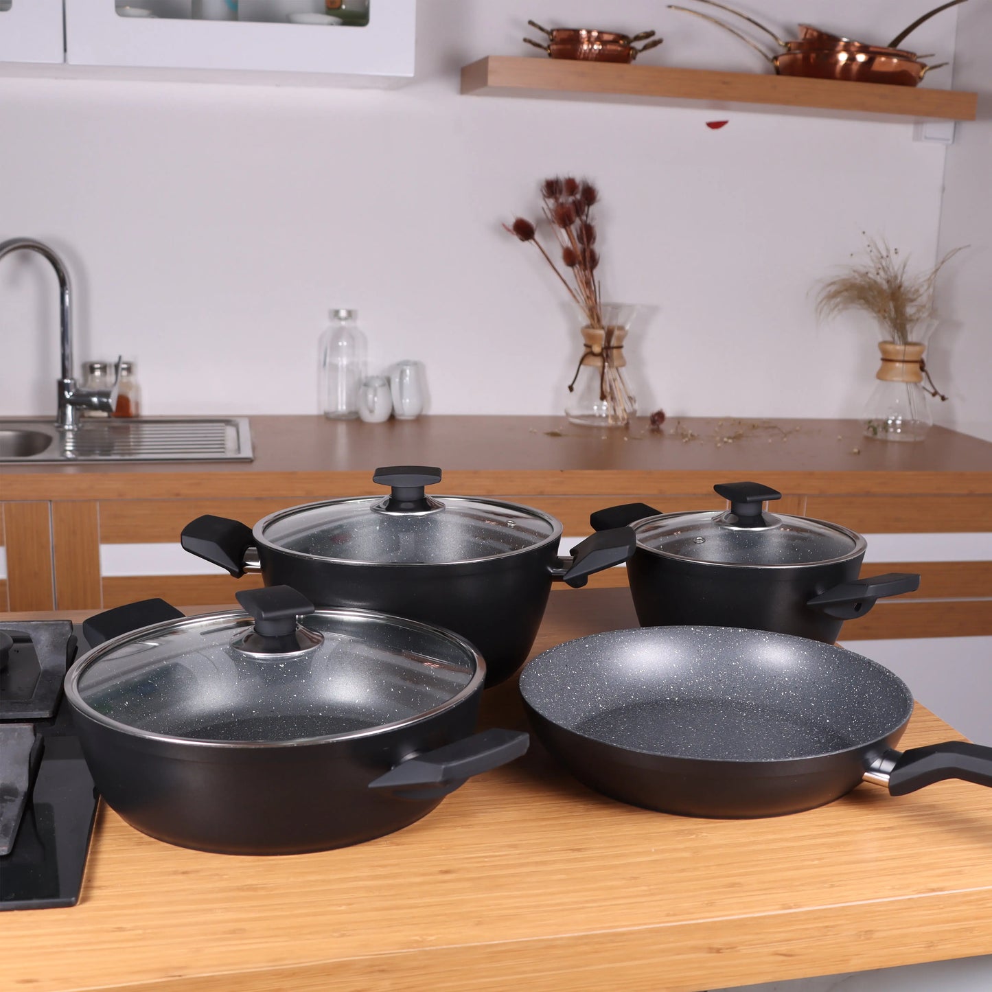 Serenk Excellence 7 Pieces Granite Pots and Pan Set