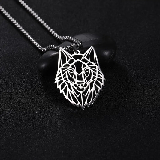 Hollow Cut Wolf Necklace Chain Choker