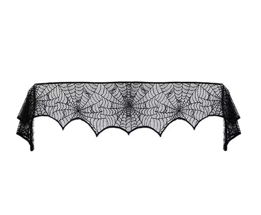 Lace Spider Web Table Runner, Mantle Scarf, and Lampshade Set