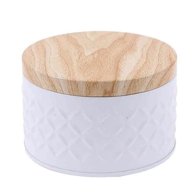 Round Wood Storage Box