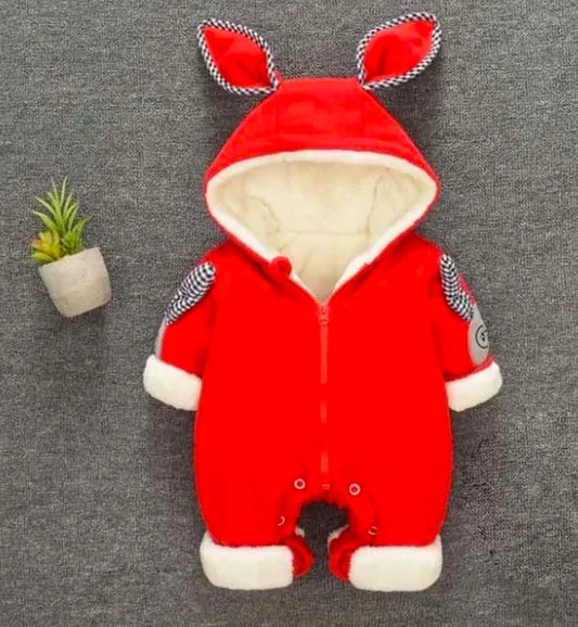 Thick Hooded Baby Jumpsuit