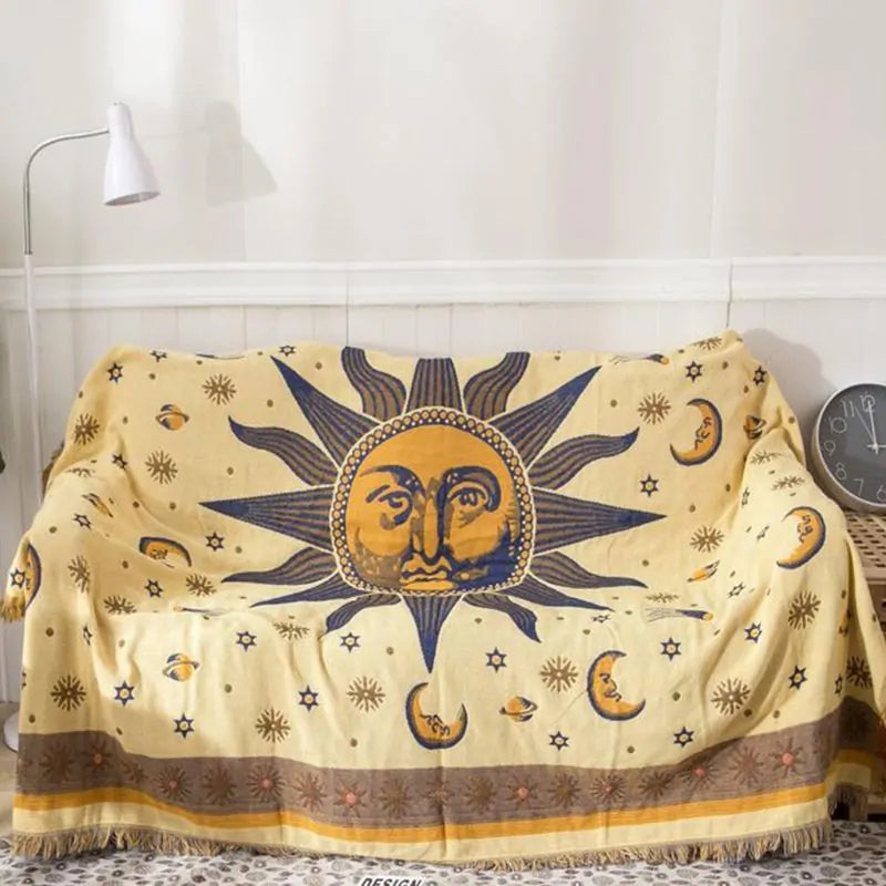 Sun Moon Stars Sofa Blanket