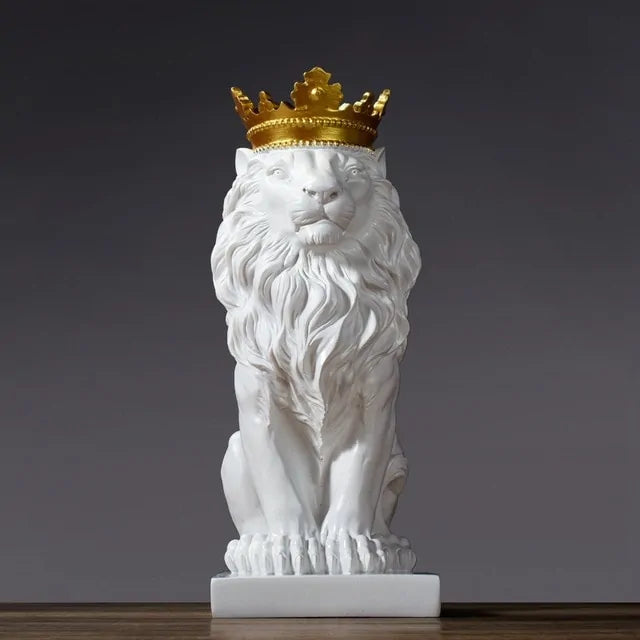 Abstract Crown Lion Sculpture