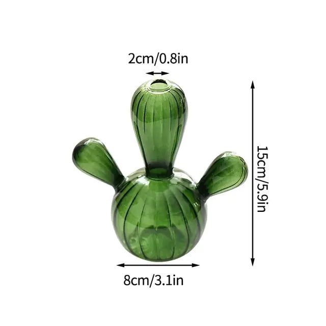 Modern Transparent Cactus Glass Vase for Room Decoration